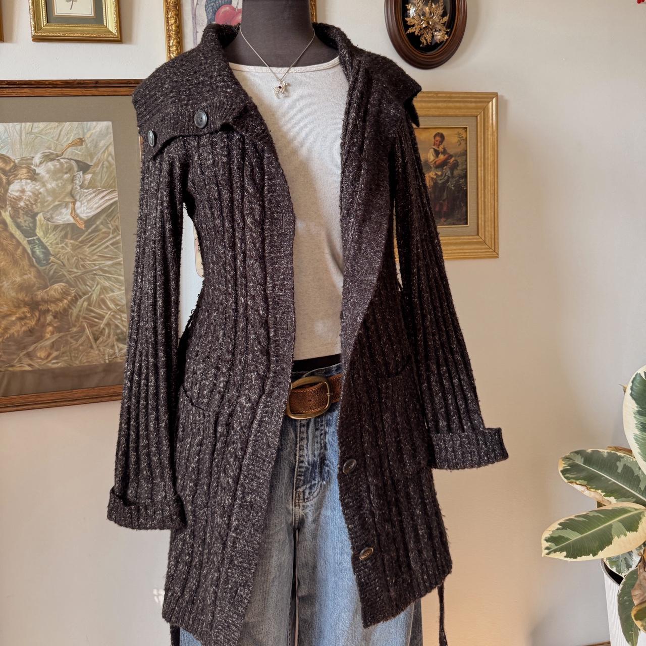 Y2K long knit cardigan (M)