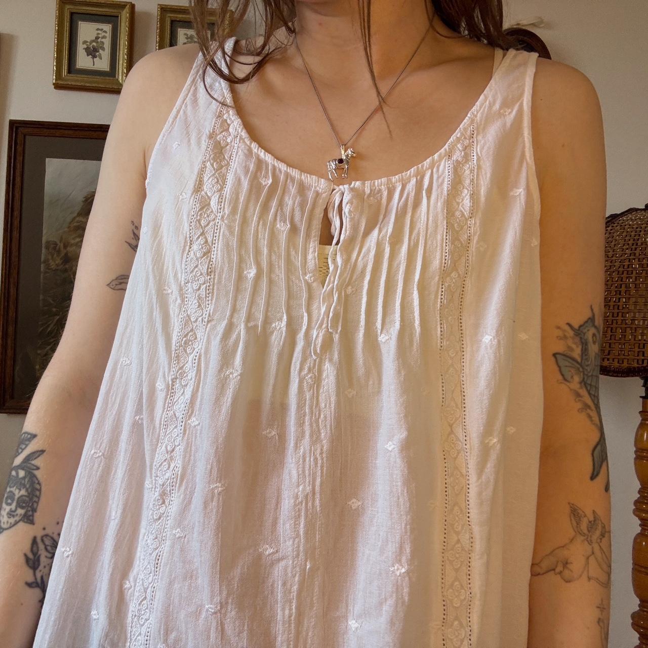 White eyelet boho tank (L)