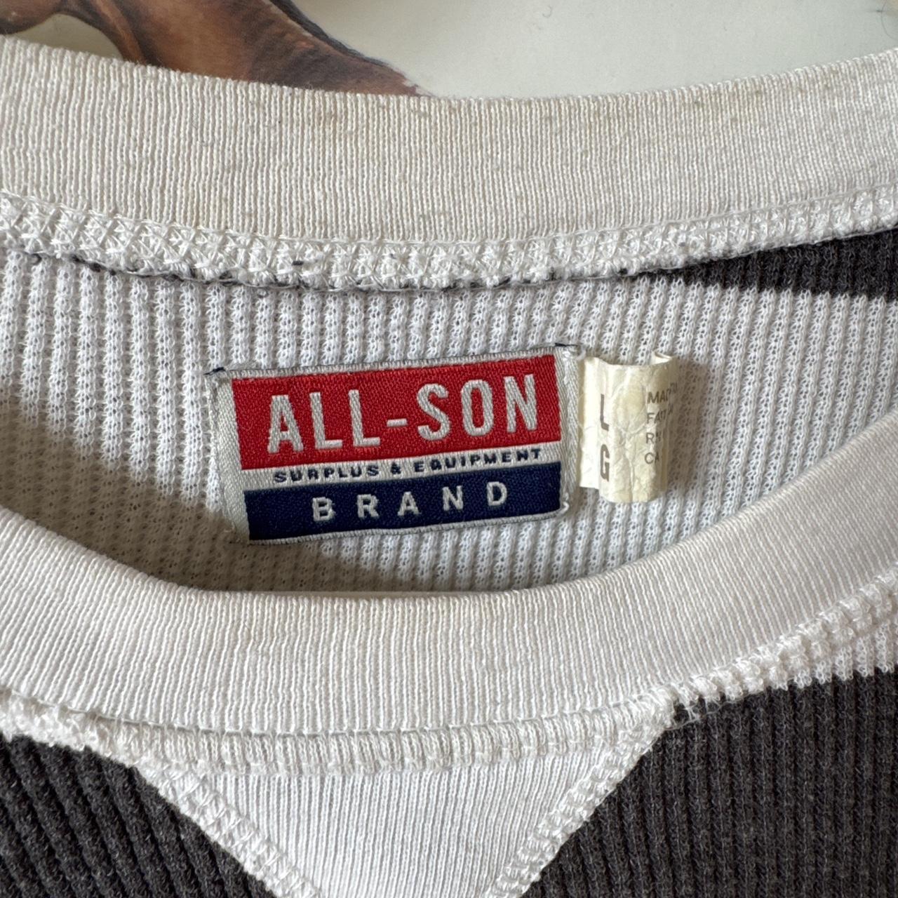 Cream & grey striped raglan longsleeve (L)