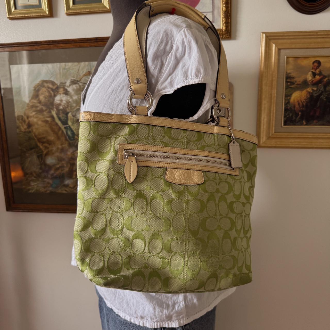 Green coach shoulder bag