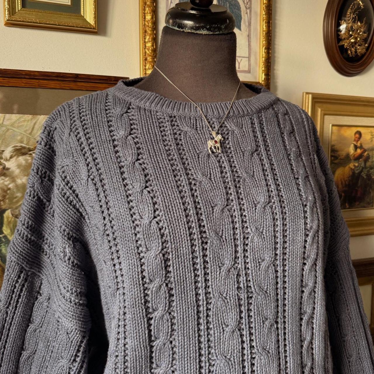 Navy cable knit cotton sweater (XL)