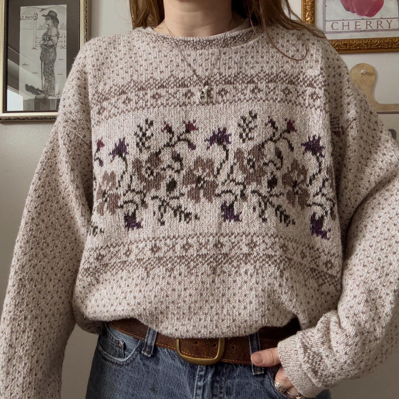 Whimsical floral knit jumper (XL)