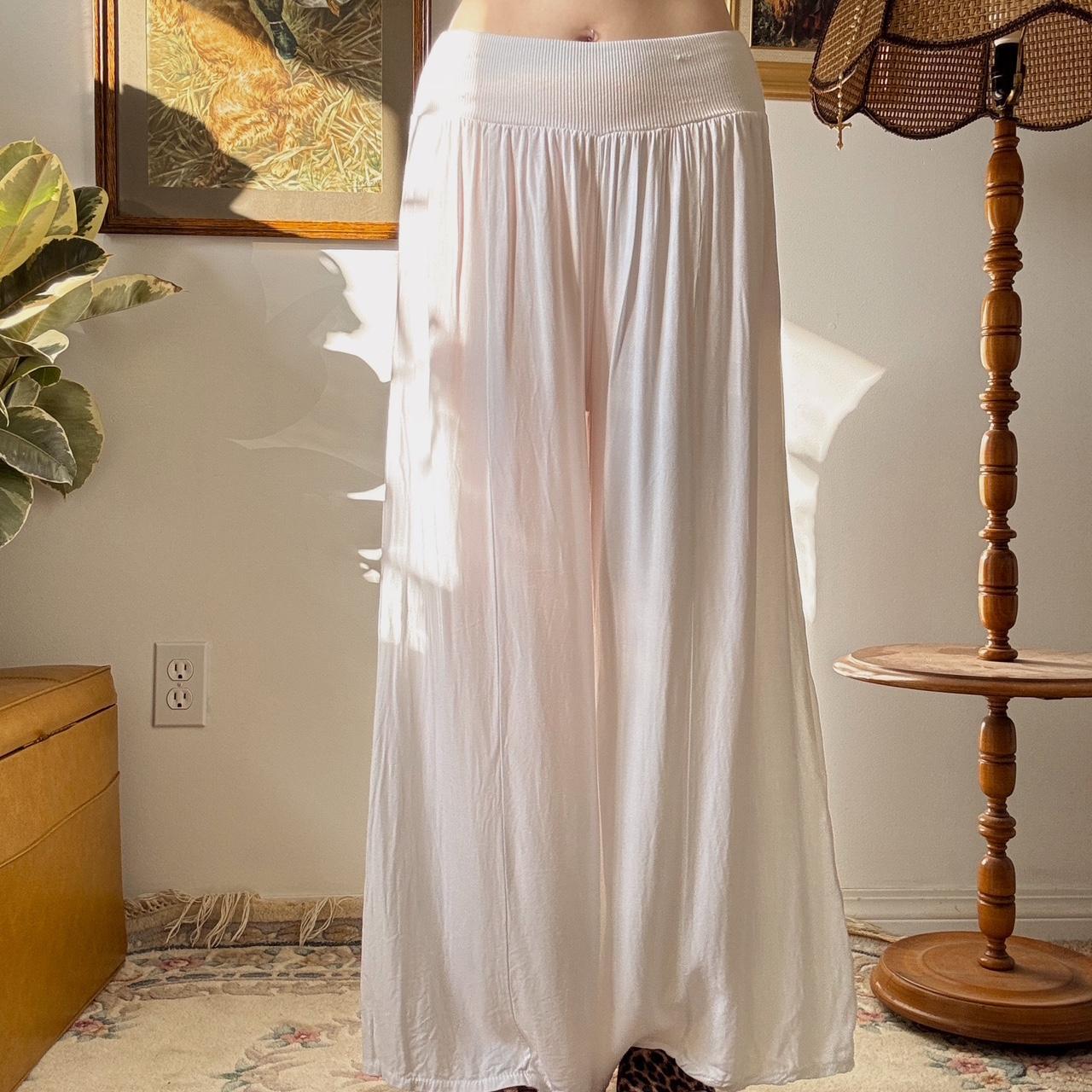 White wide leg pants (M)