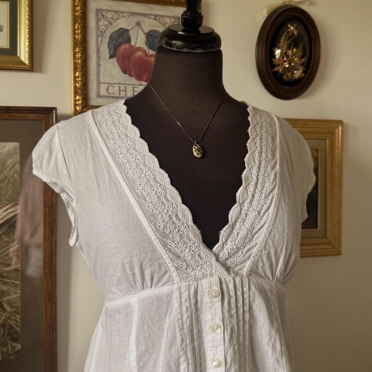 White babydoll cotton top (M)
