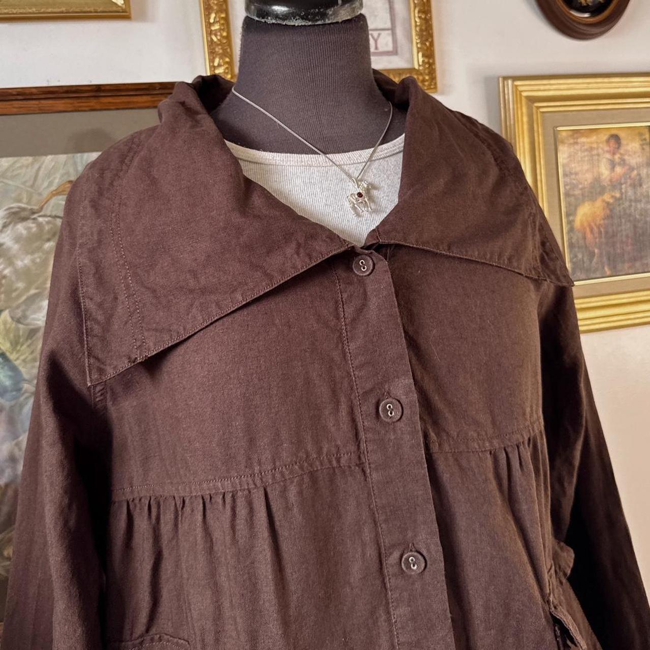 Brown babydoll linen jacket (M)