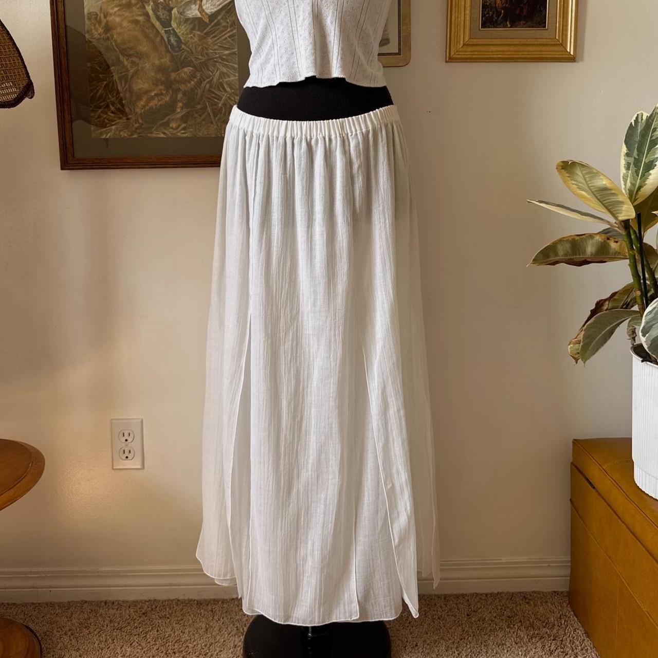 White ethereal maxi skirt (M)
