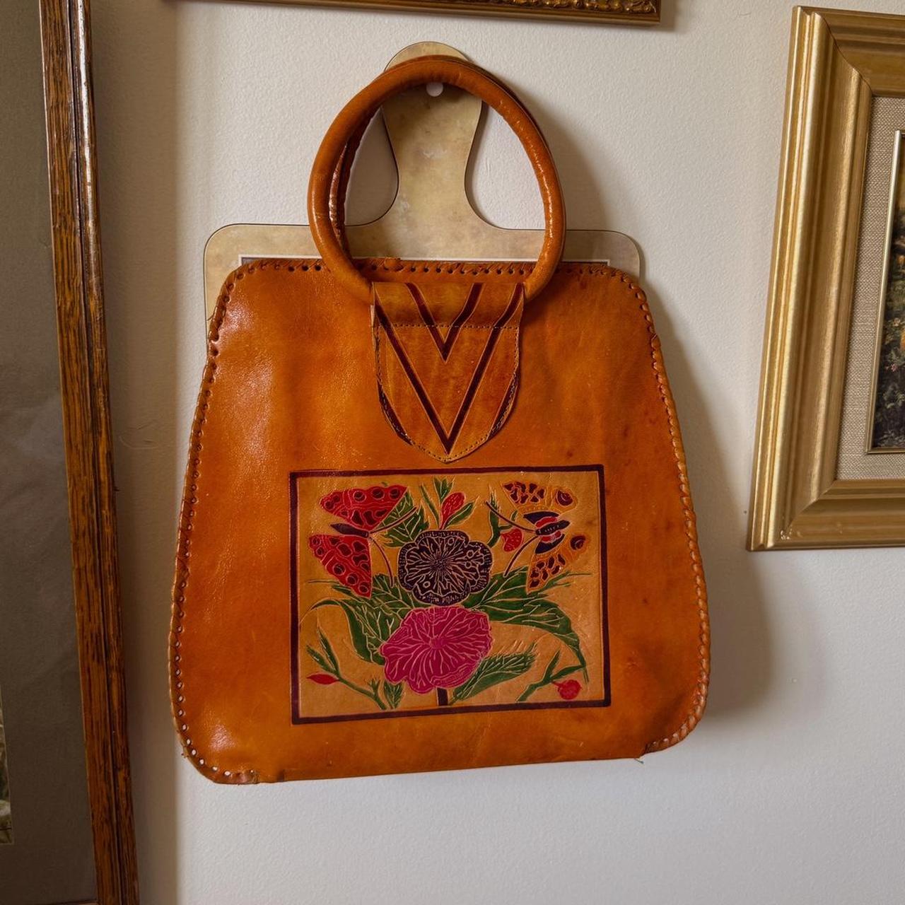 Tan leather butterfly bag