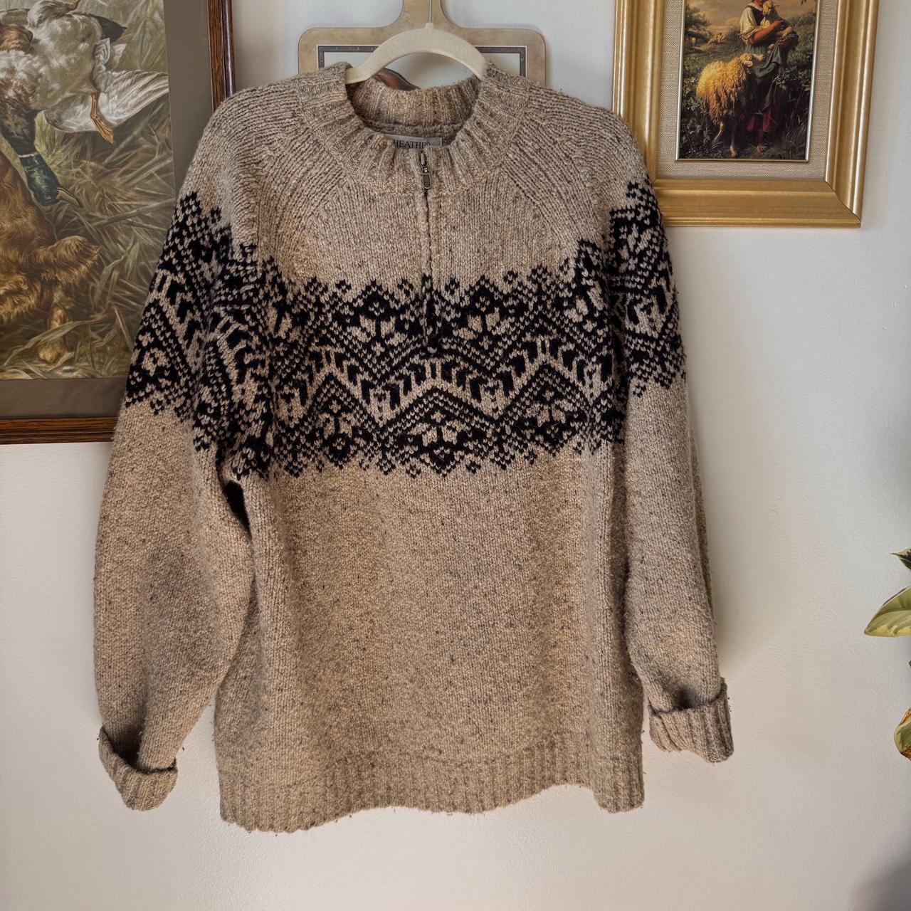 90s tweed cabin knit sweater (XL)