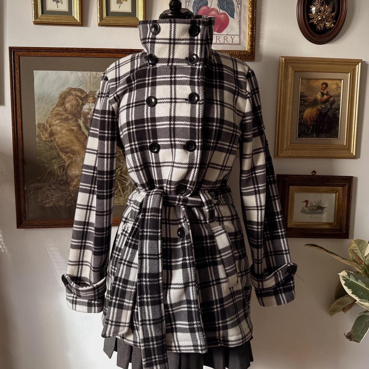 Cozy fleece funnel neck trench coat (M)