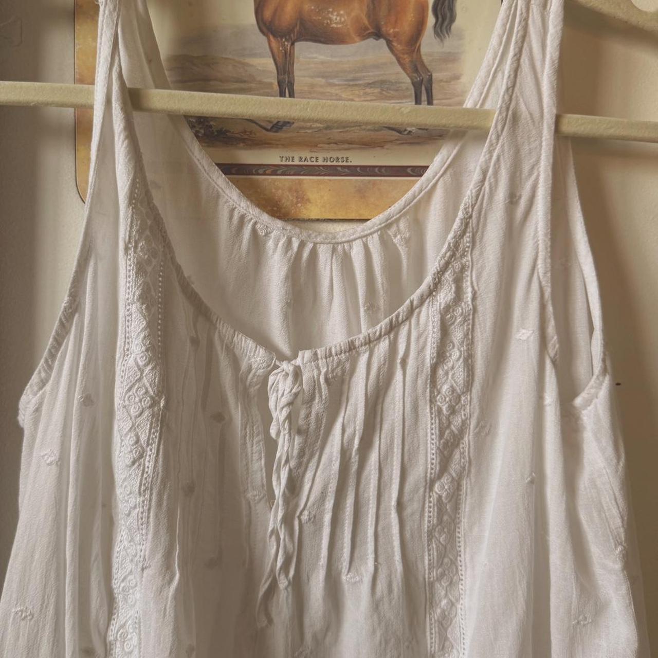 White eyelet boho tank (L)