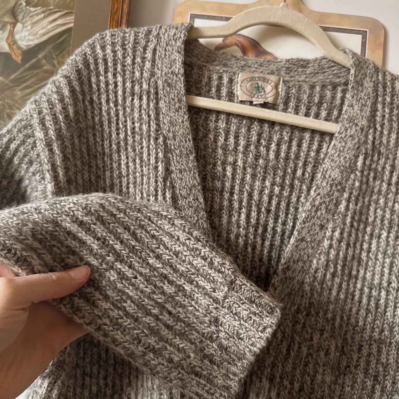 Chunky knit grey slouch cardigan (XL)