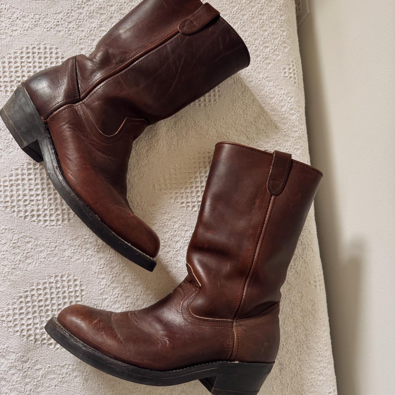 Brown leather cowboy boots (11)