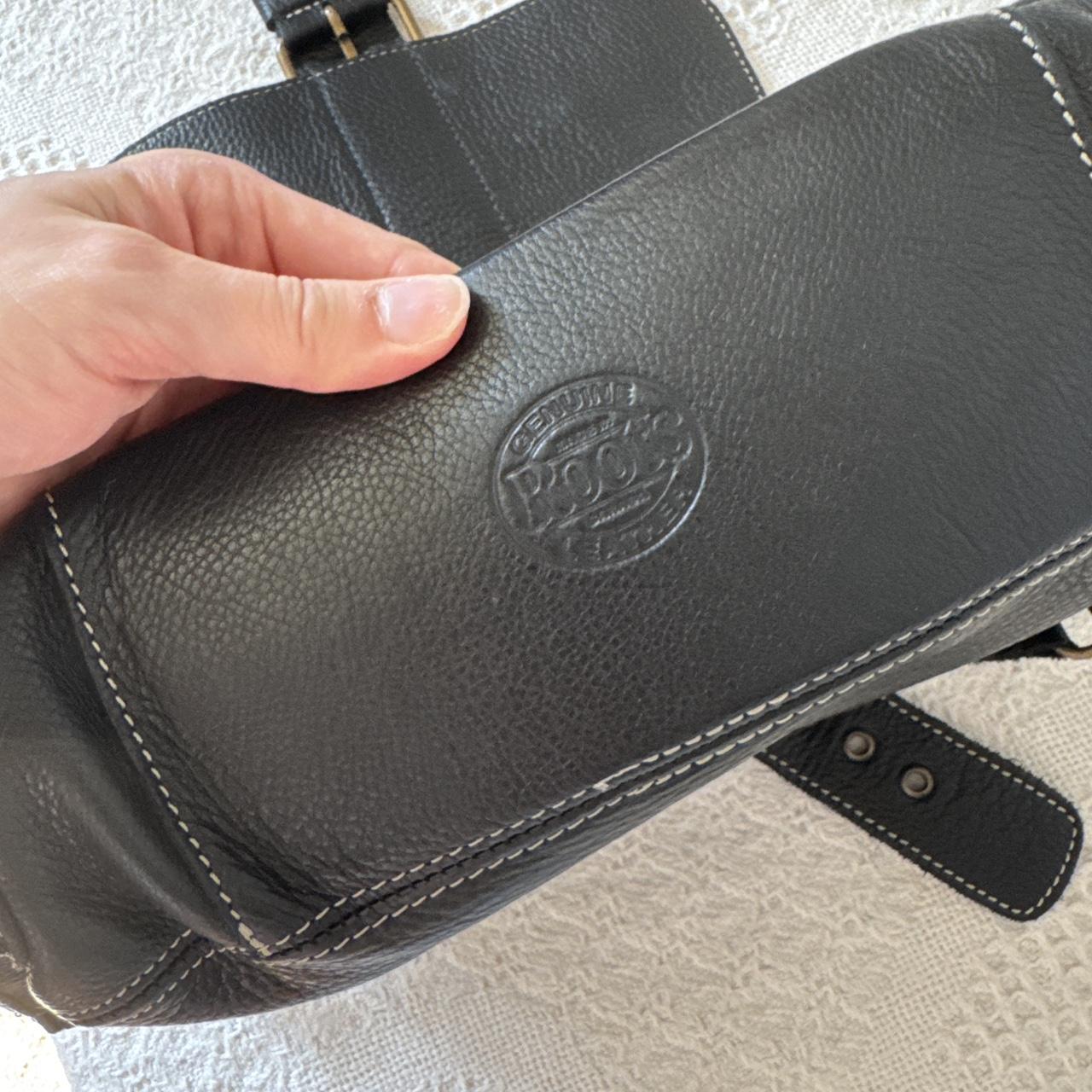 Black slouchy leather messenger bag