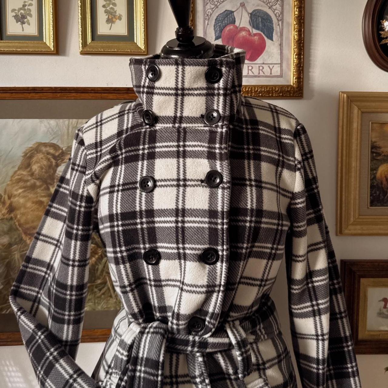 Cozy fleece funnel neck trench coat (M)