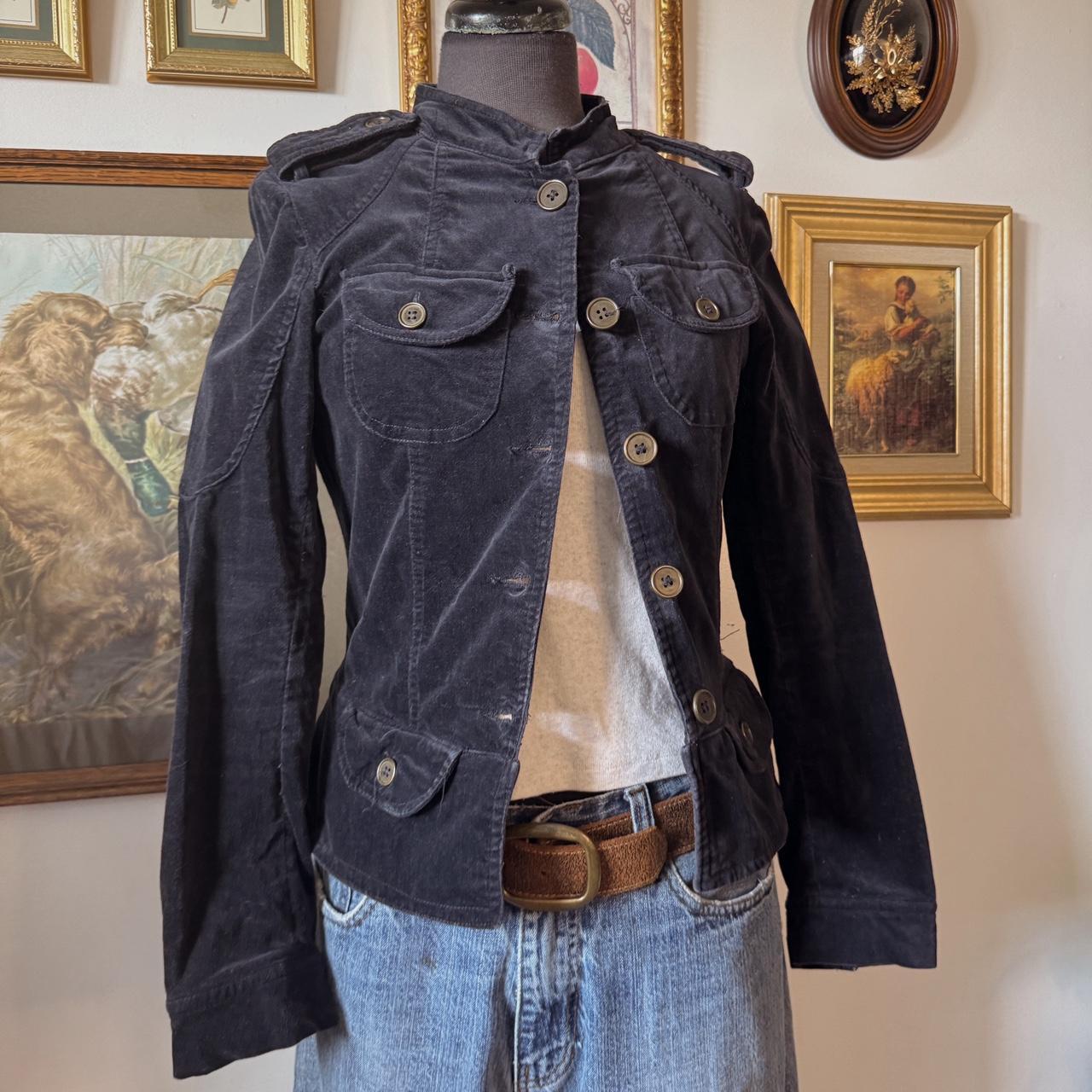 Y2K navy utility jacket (S)