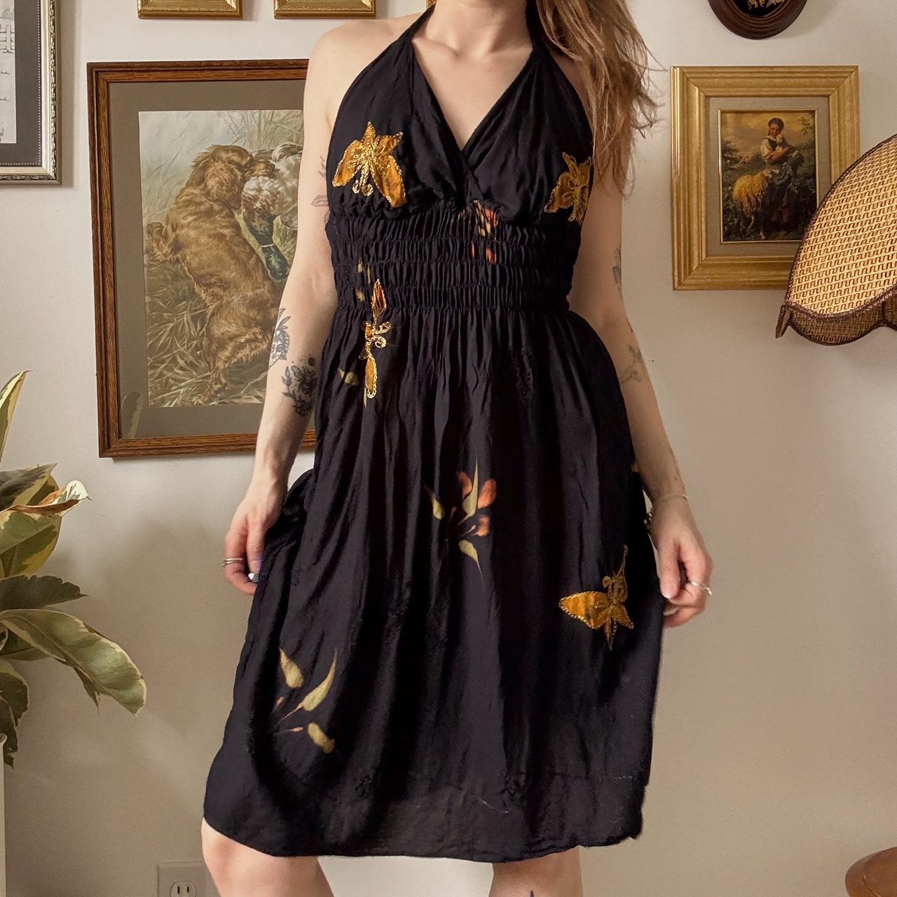 Y2K butterfly halter dress (M)
