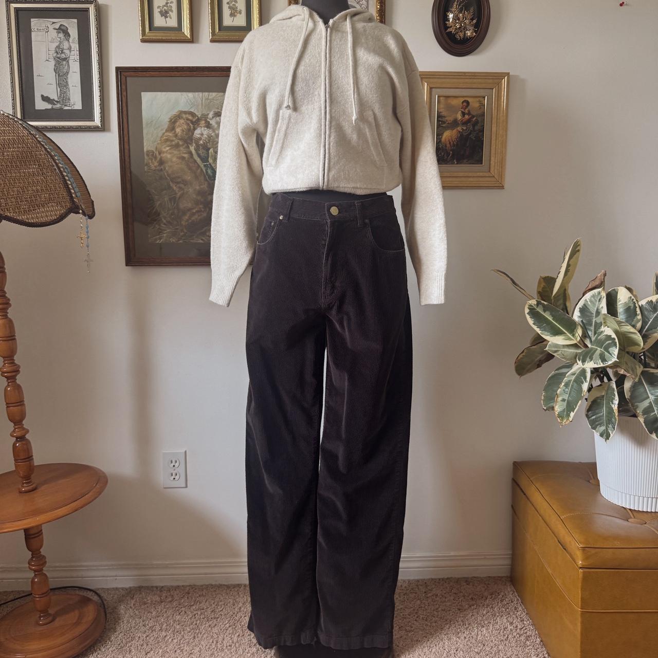 Black baggy corduroy trousers (32")