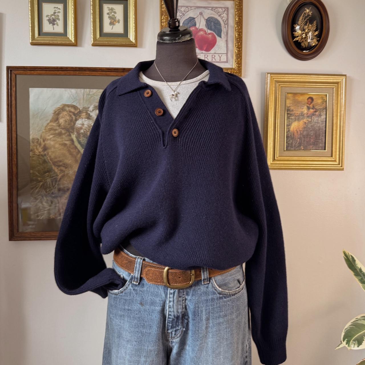 90s oversized navy knit sweater (XL)