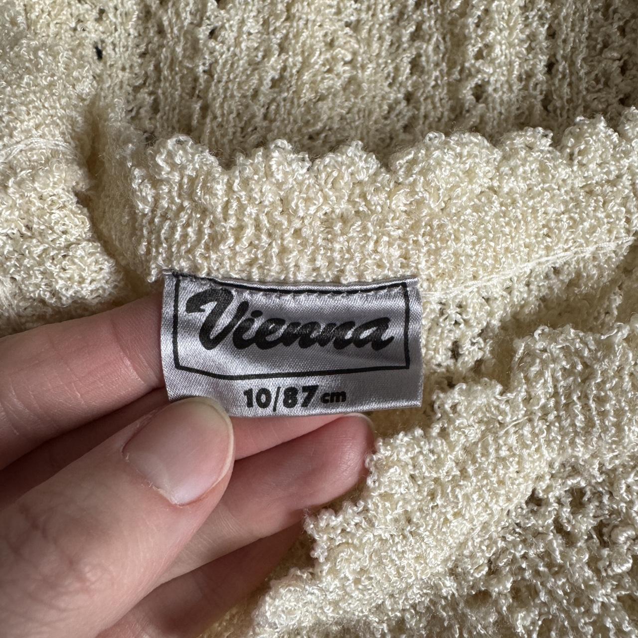 Cream crochet knit tank (S)