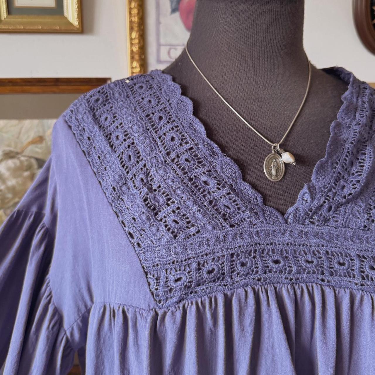 Lilac boho lace blouse (M)
