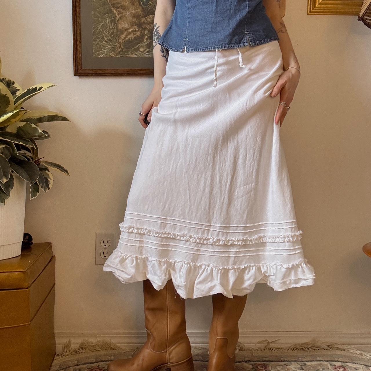 White linen maxi skirt (XS/S)