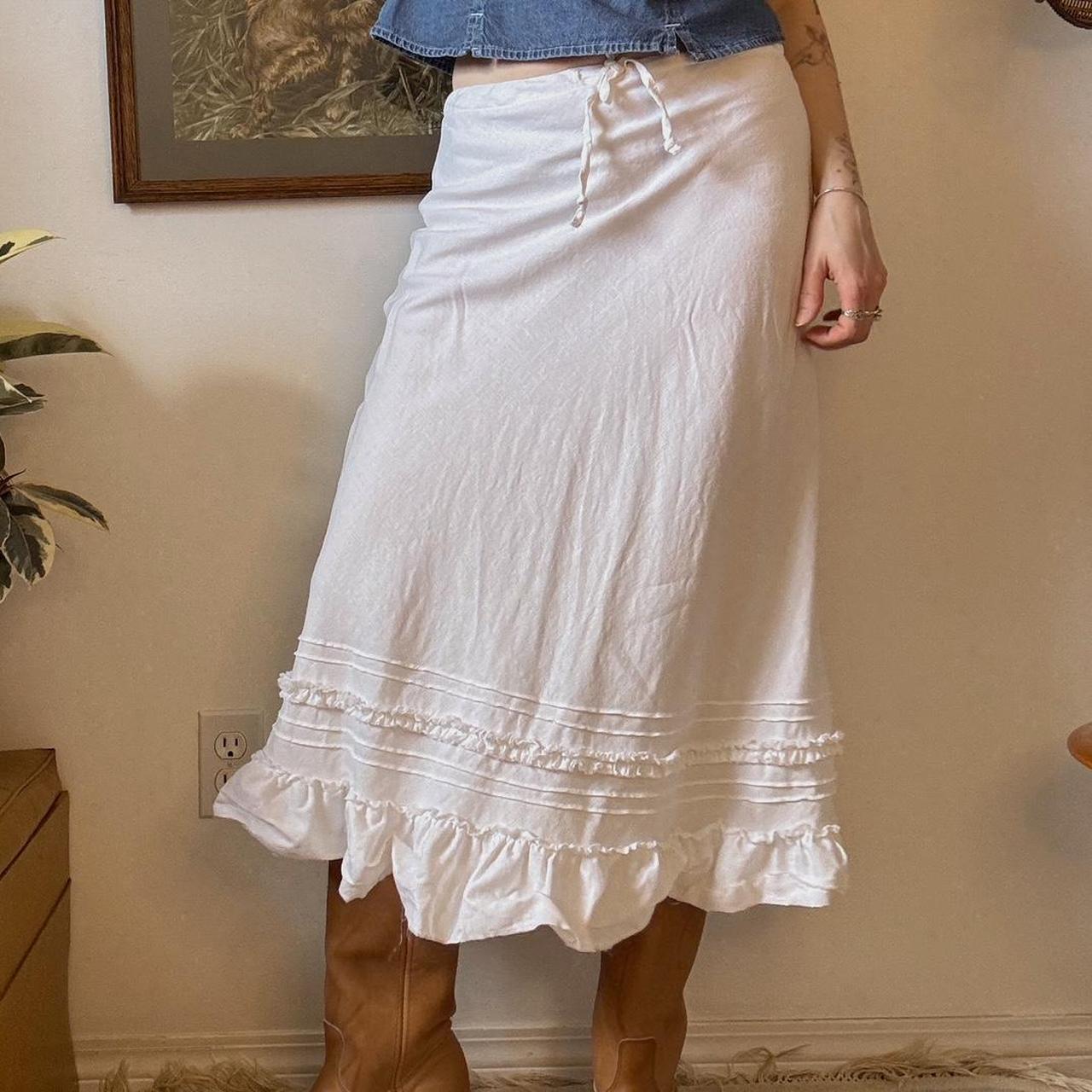 White linen maxi skirt (XS/S)