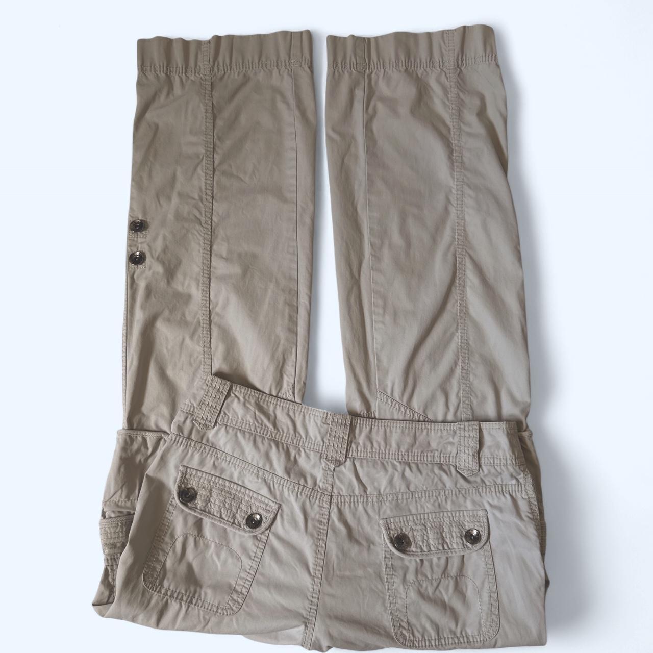 Cream wide leg cargo pants (M)