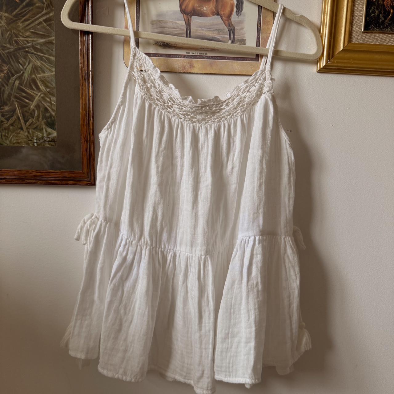 Ruffle boho summer tank top (M)