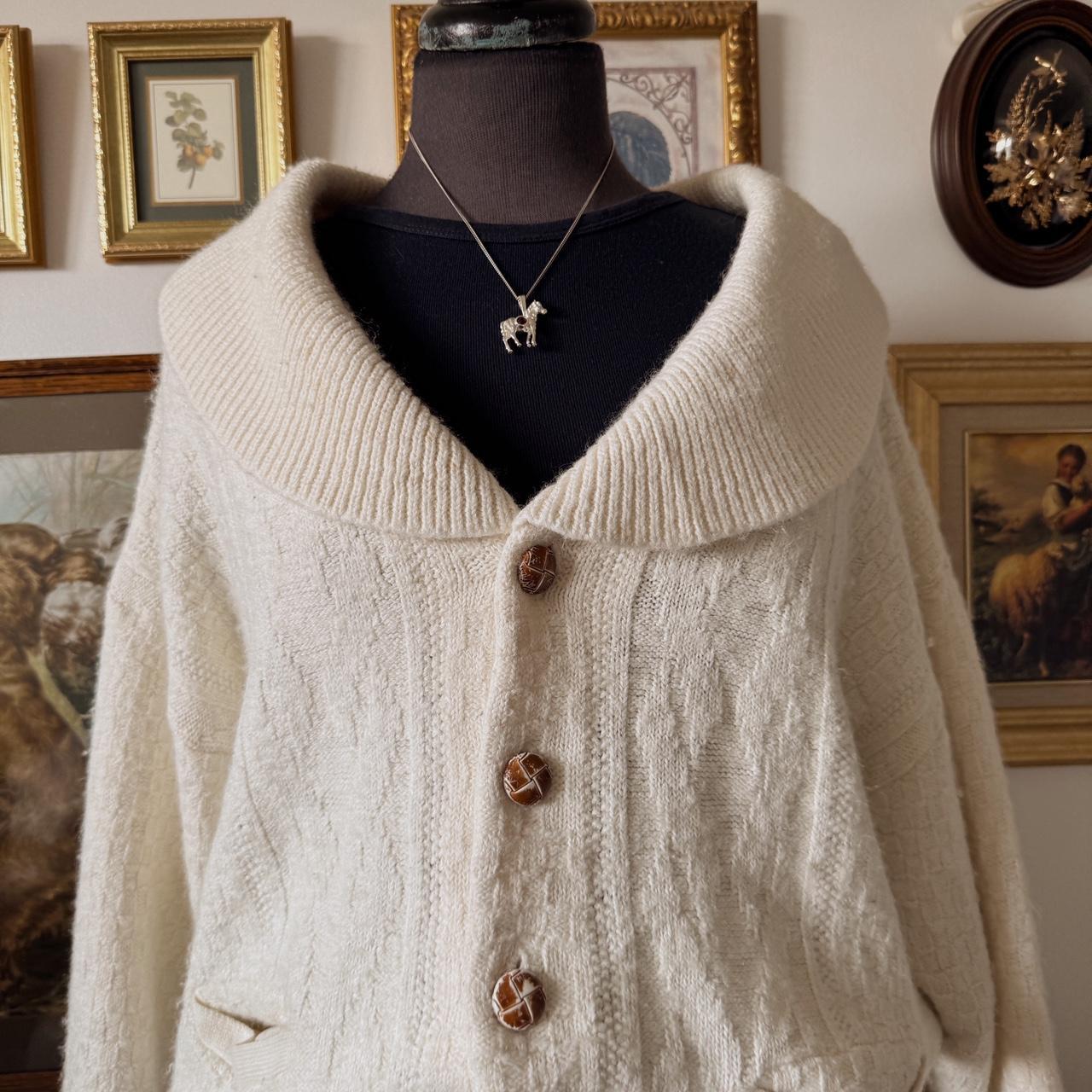 Vintage cream knit cardigan (L)