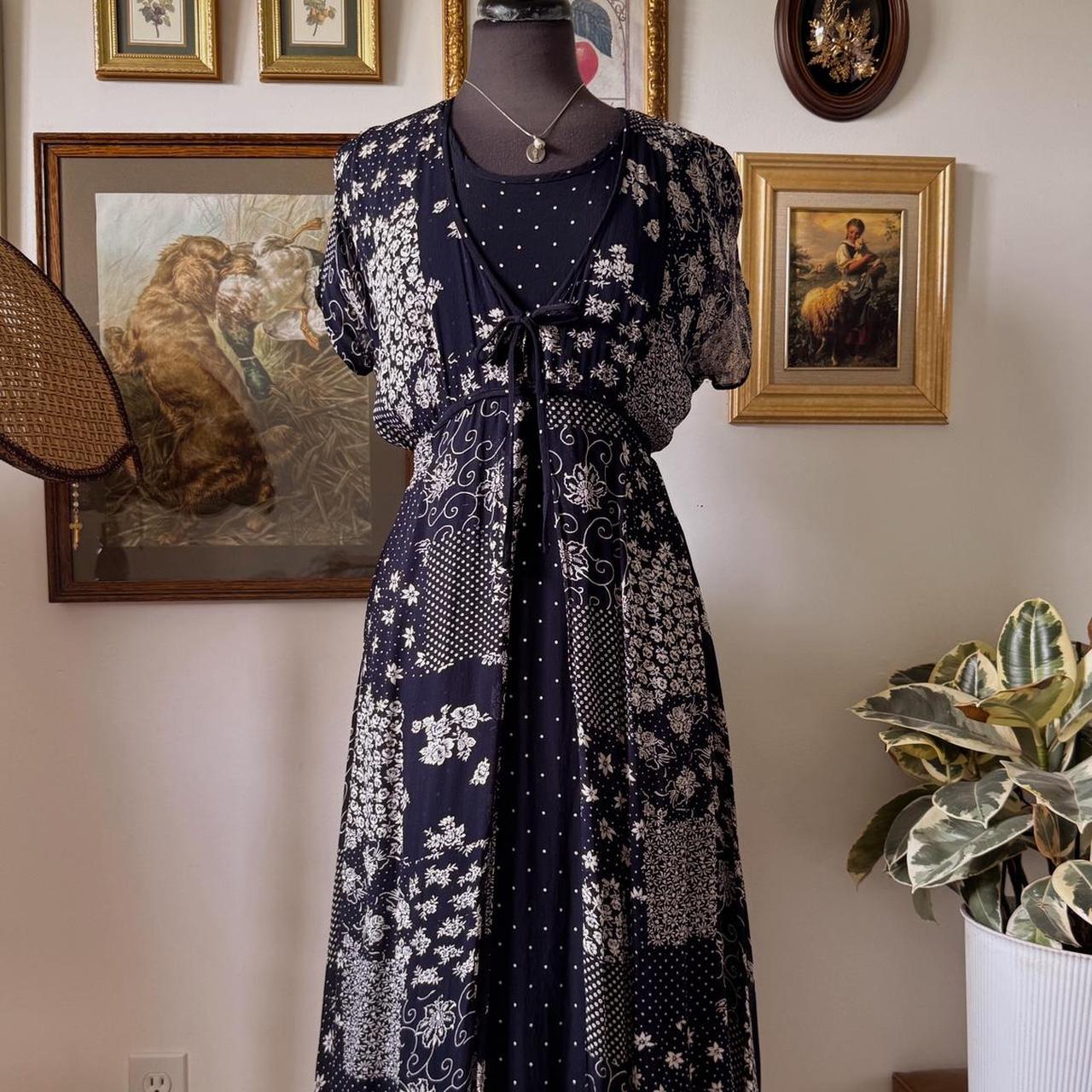 90s patchwork maxi dress (L)