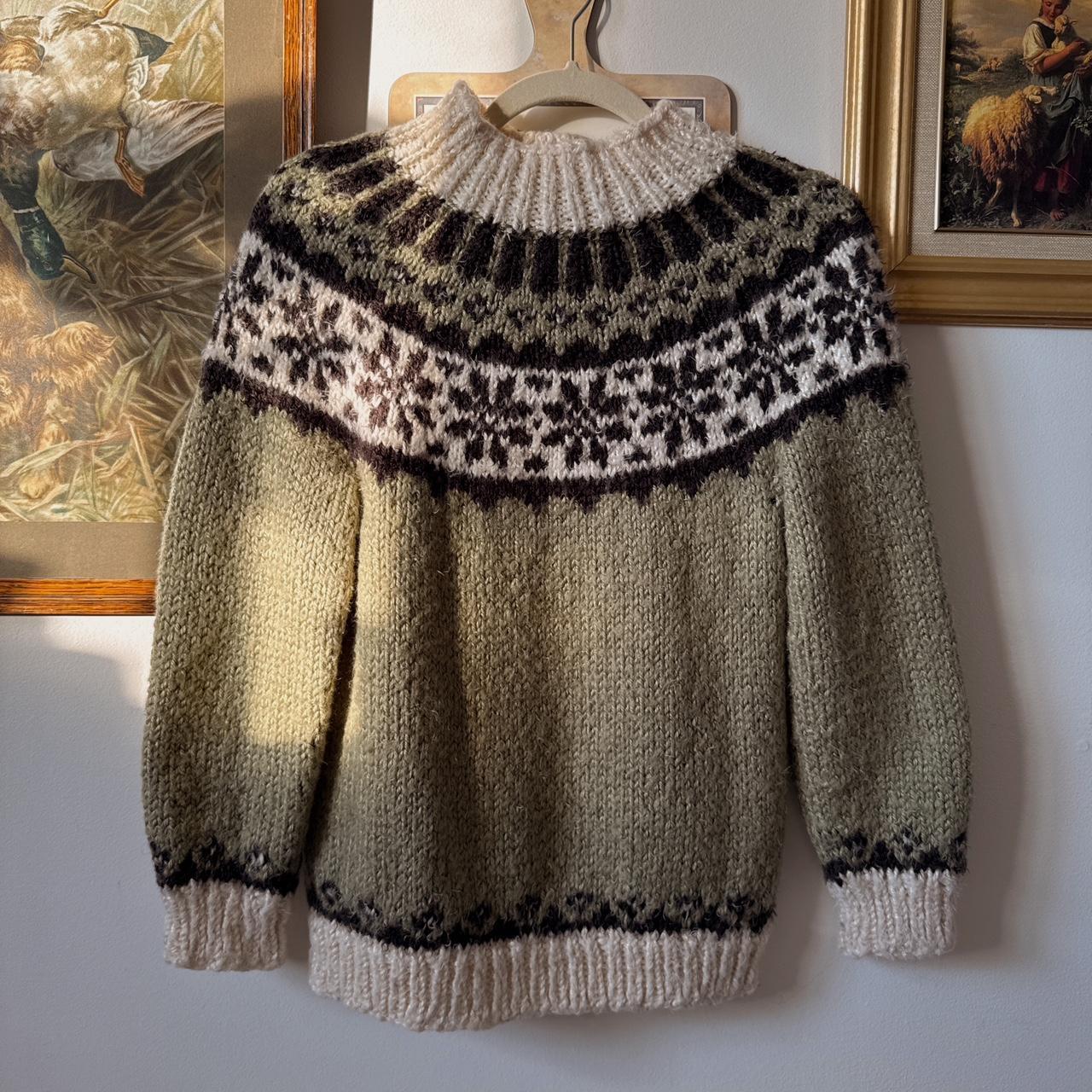 Sage green fair isle sweater (XS)