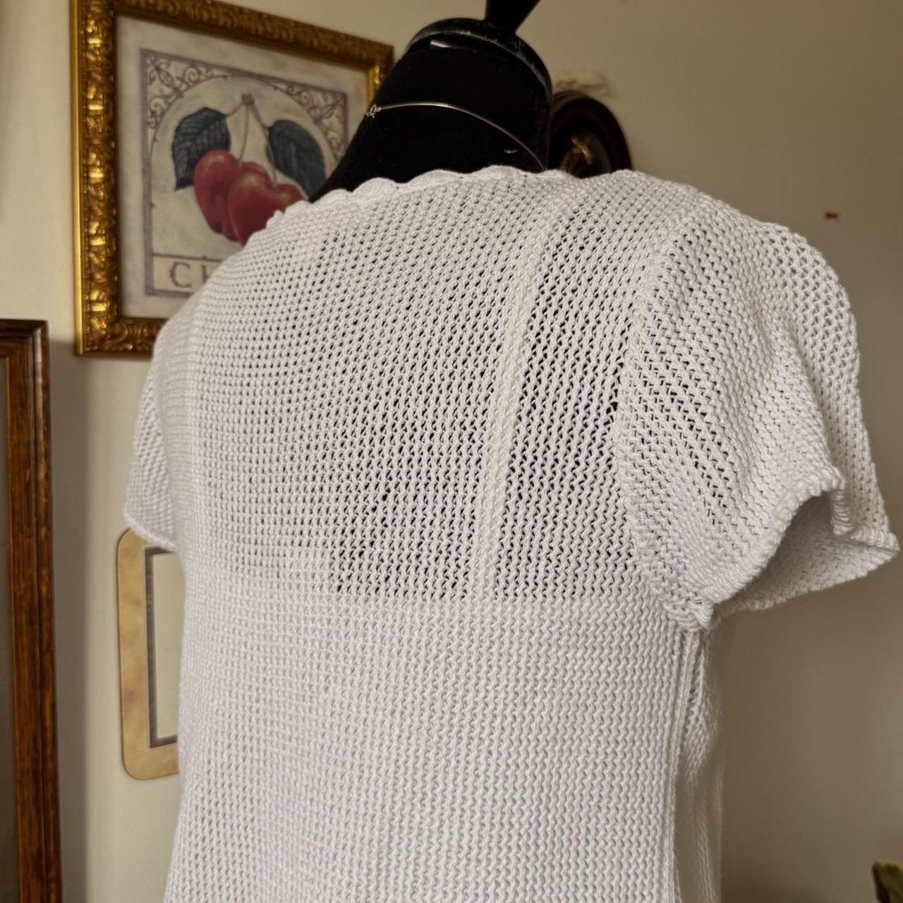 Y2K white knit cardigan (S)