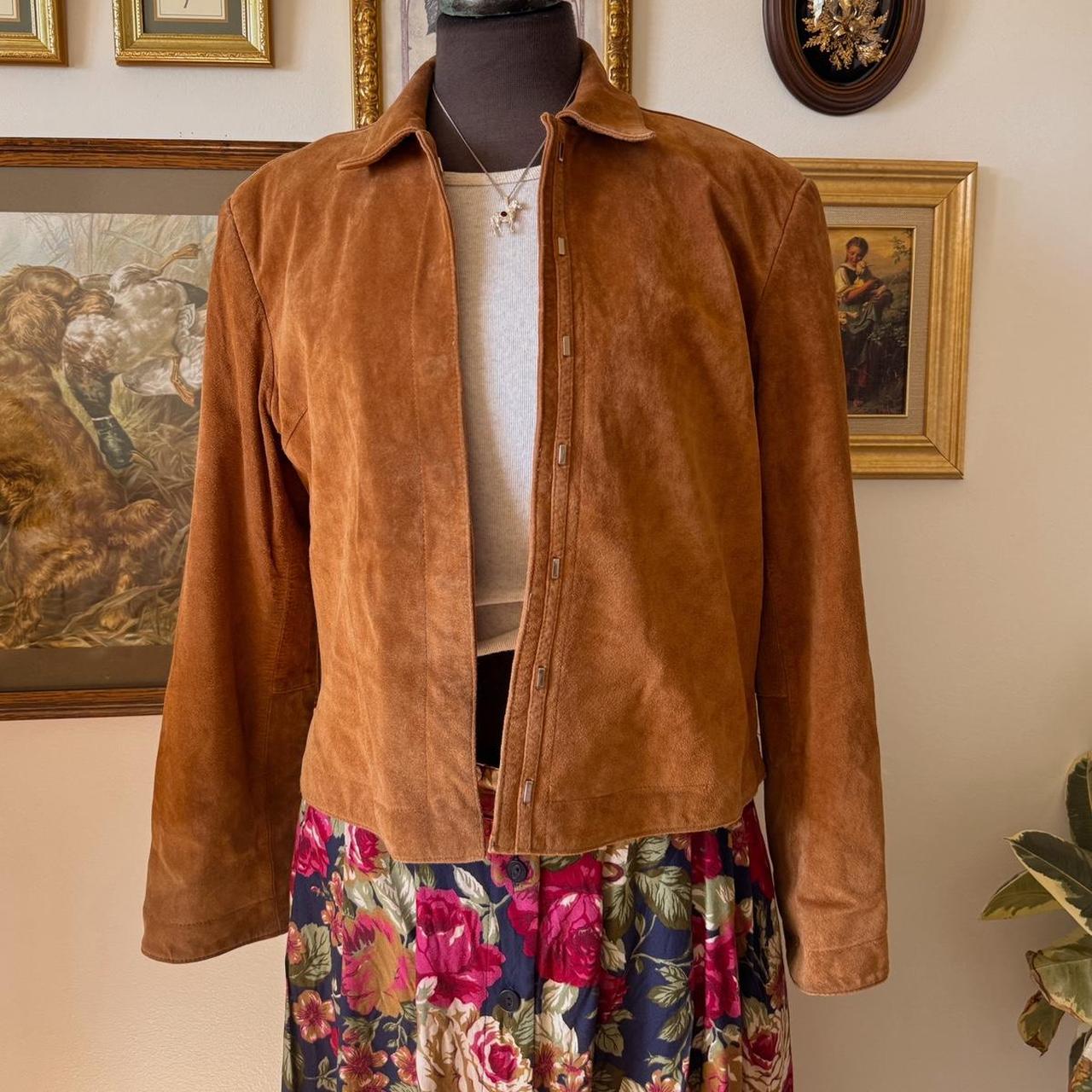 Caramel brown suede leather jacket (M/L)
