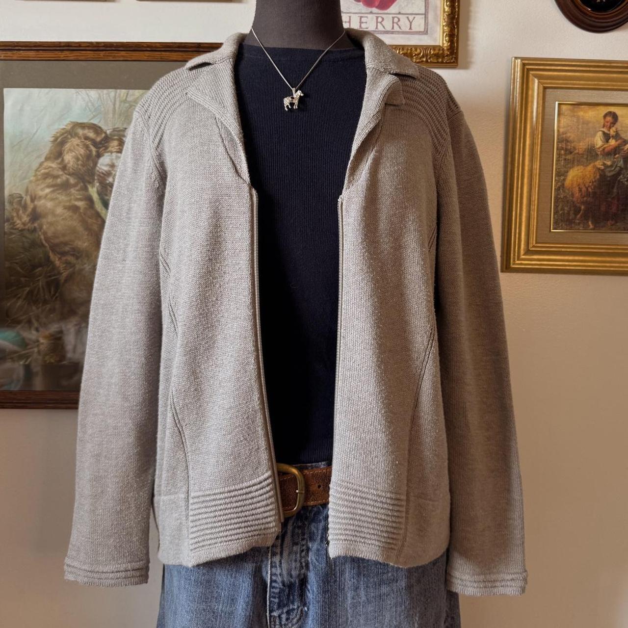 Grey double zip slouchy knit (M)