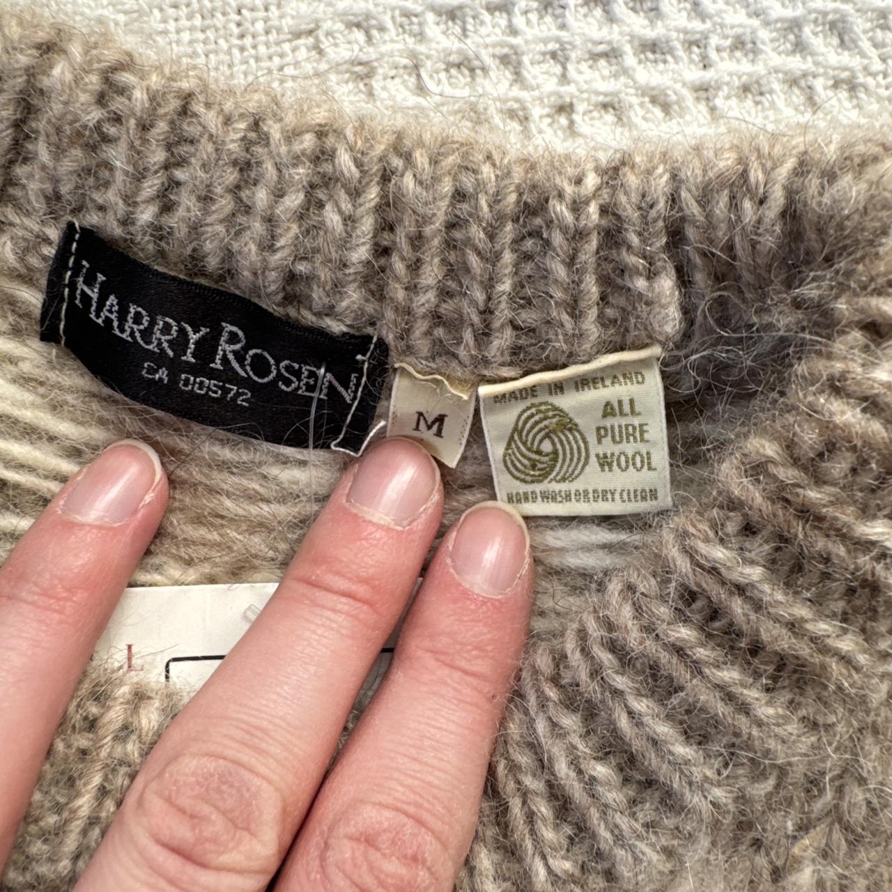 Cream vintage wool knit sweater (M)