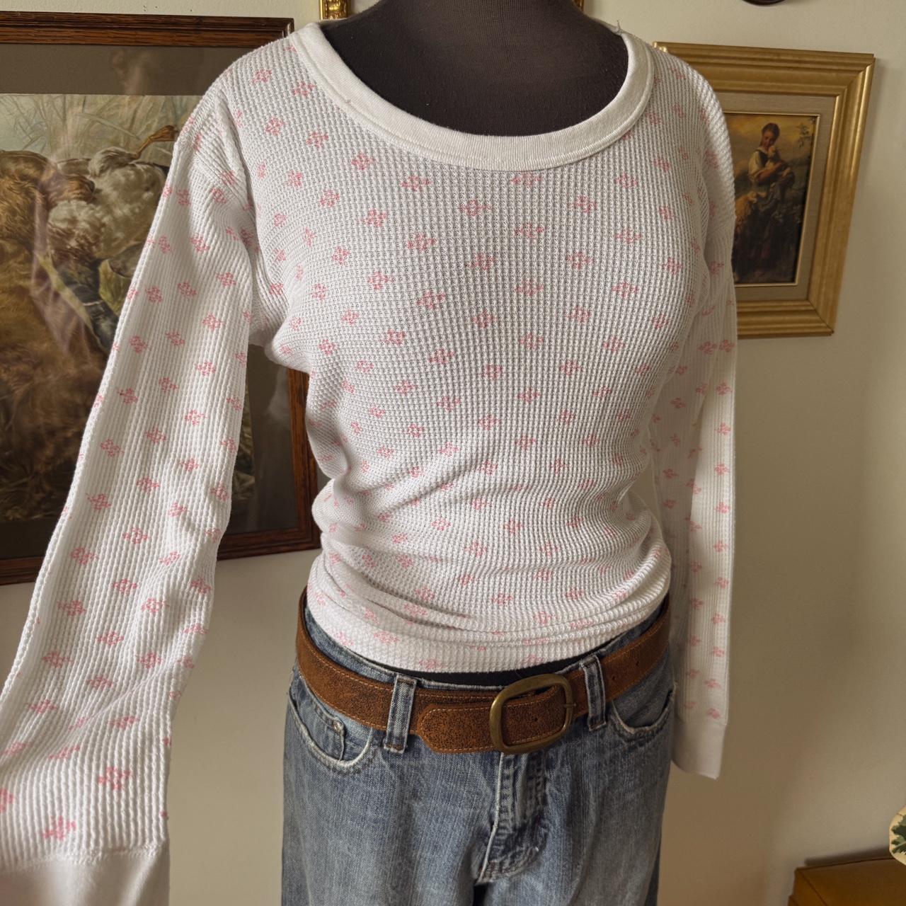 Vintage waffle knit long sleeve (L)