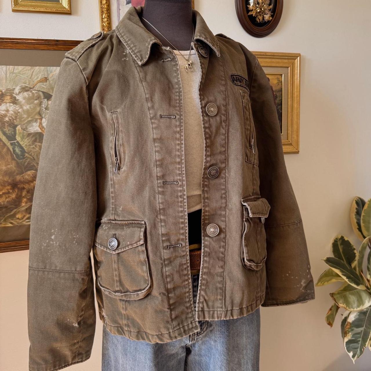 Y2K grunge khaki jacket (M)