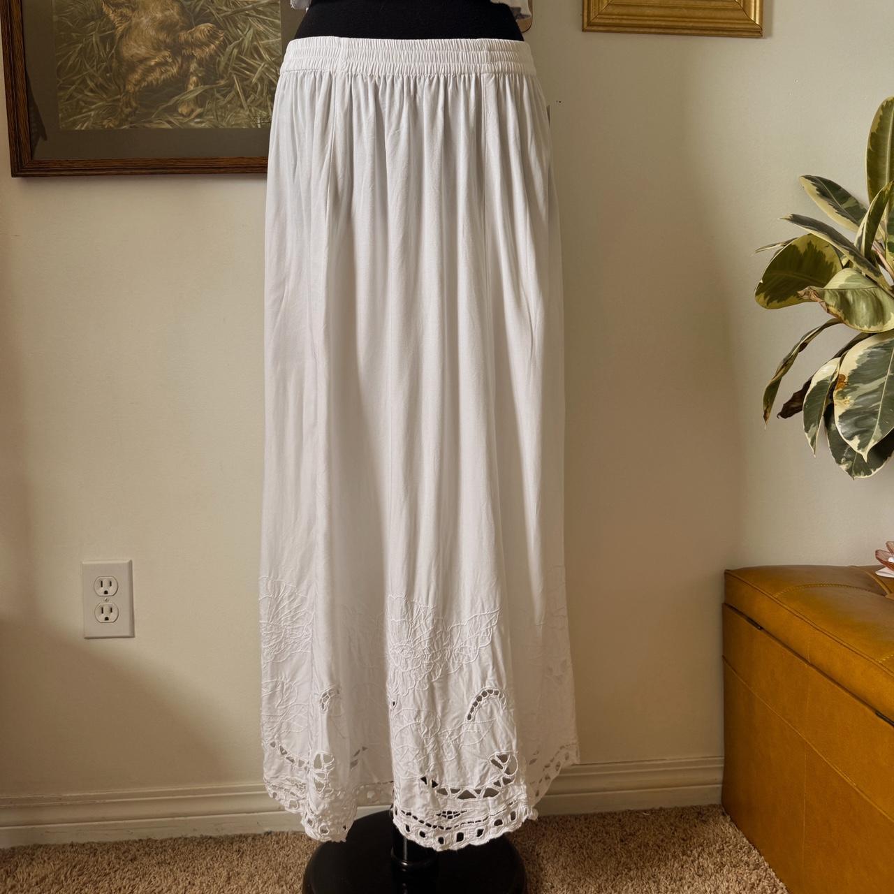 White boho maxi skirt (XL)