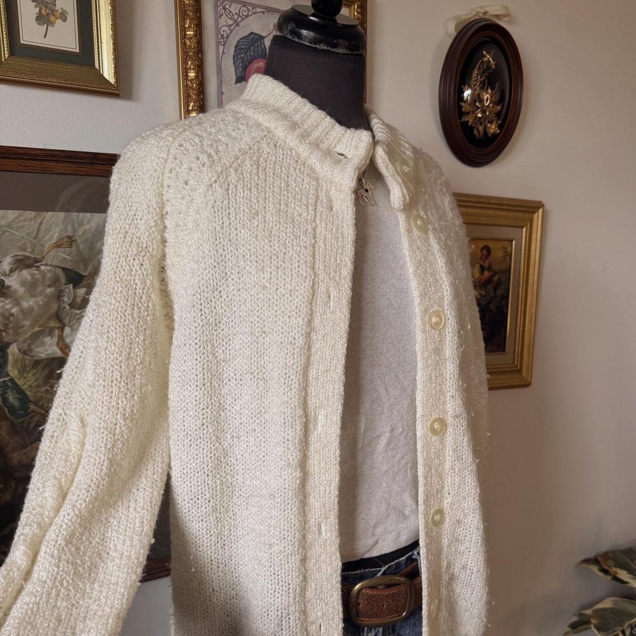 Cream knit slouchy cardigan (S)