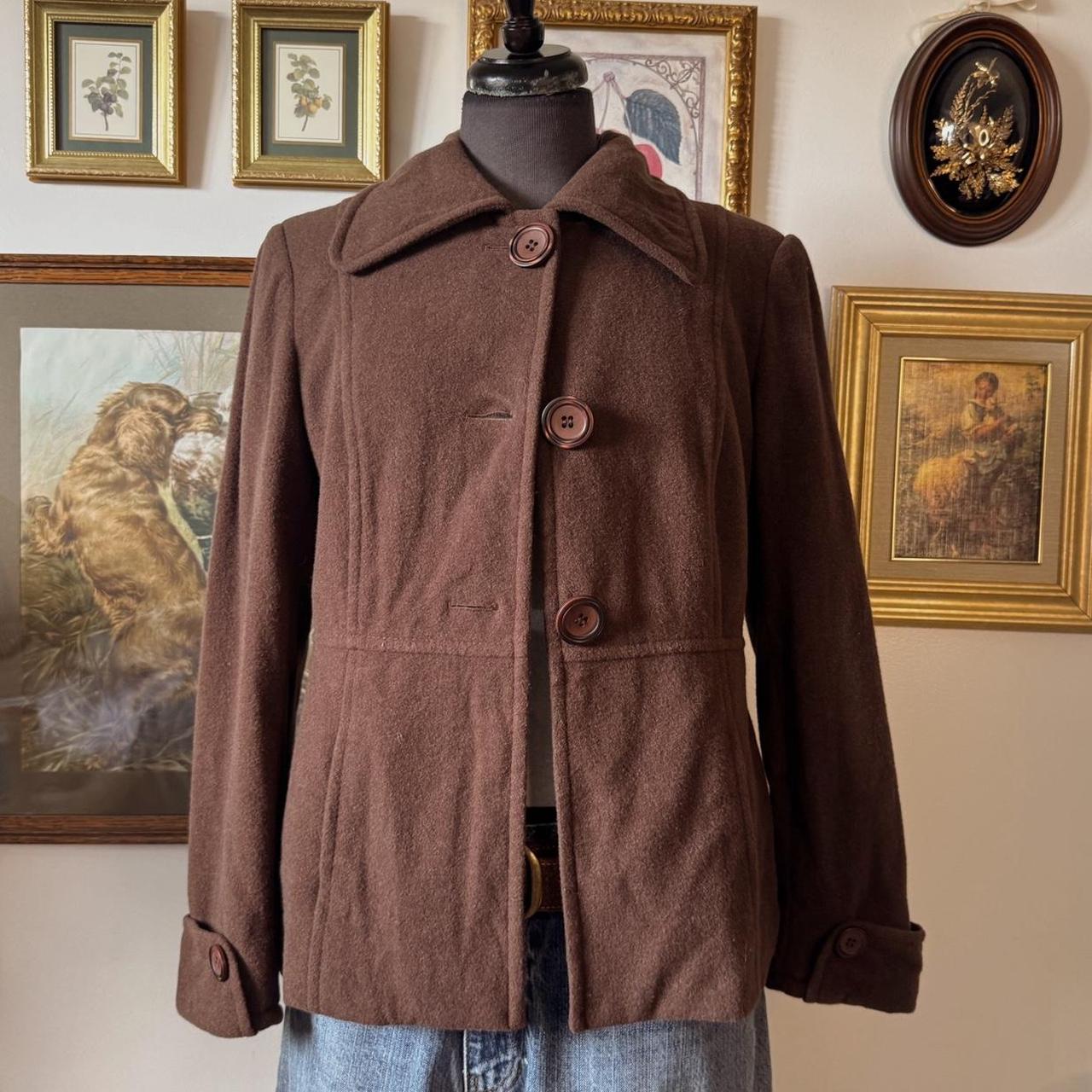 Brown wool pea coat (M)