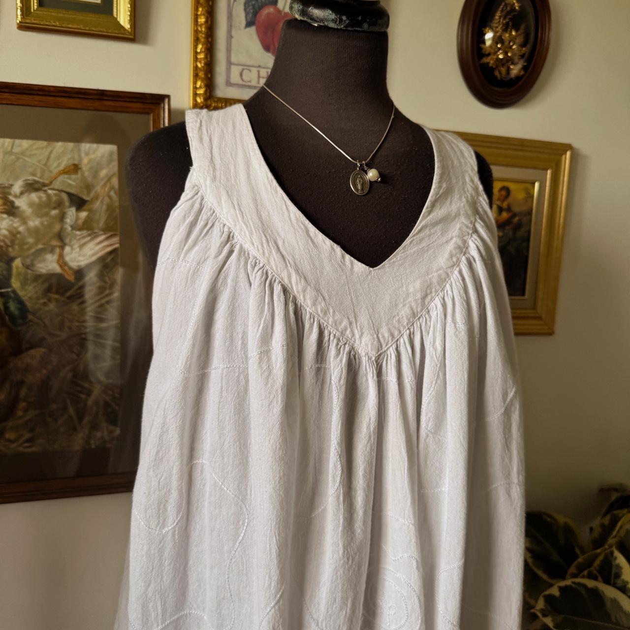 White cotton maxi dress (L)
