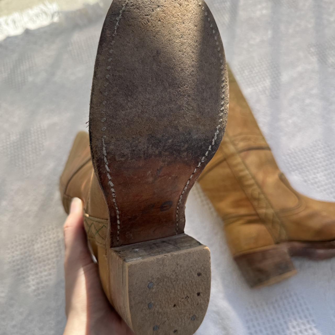 Tan leather campus boots (7.5)