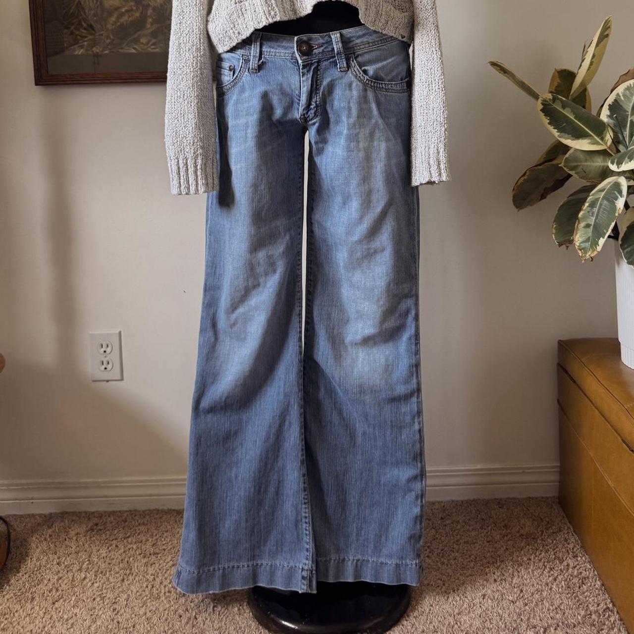 Y2K low rise wide leg jeans (S)