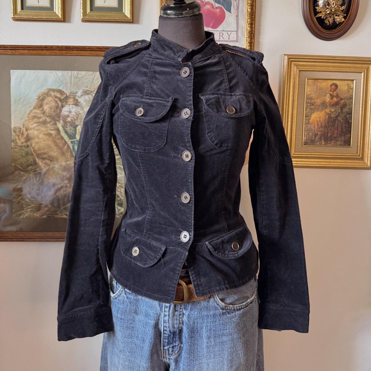 Y2K navy utility jacket (S)