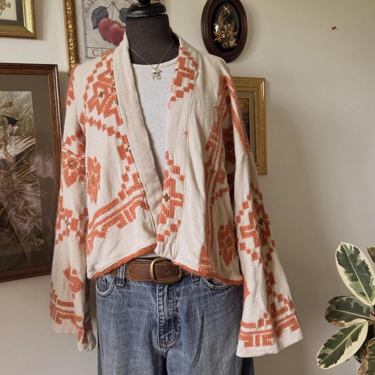 Boho western wool jacket (L)