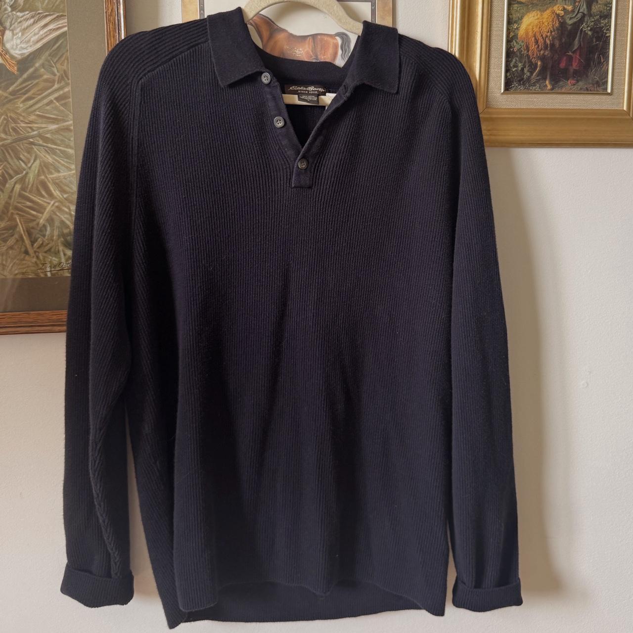 Navy ribbed cotton sweater (L)