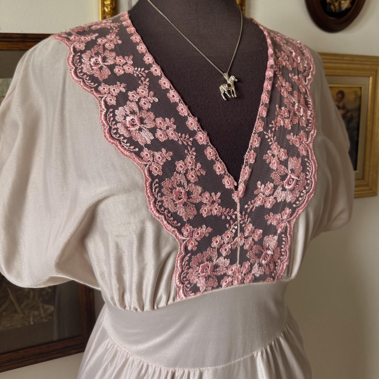 Pink satin lace dress (S/M)