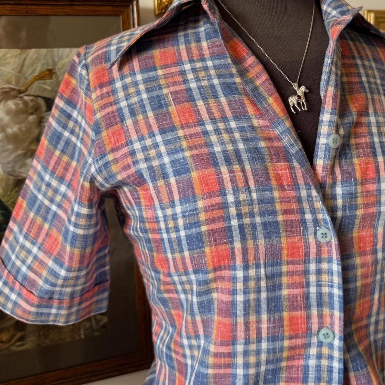 70s plaid button up (S)