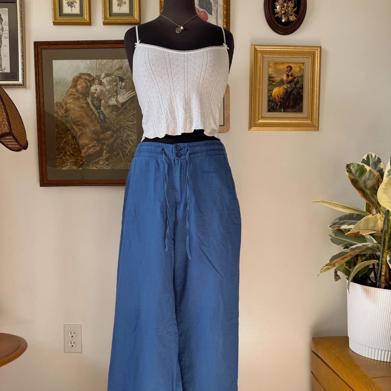 Sapphire blue linen pants (S)