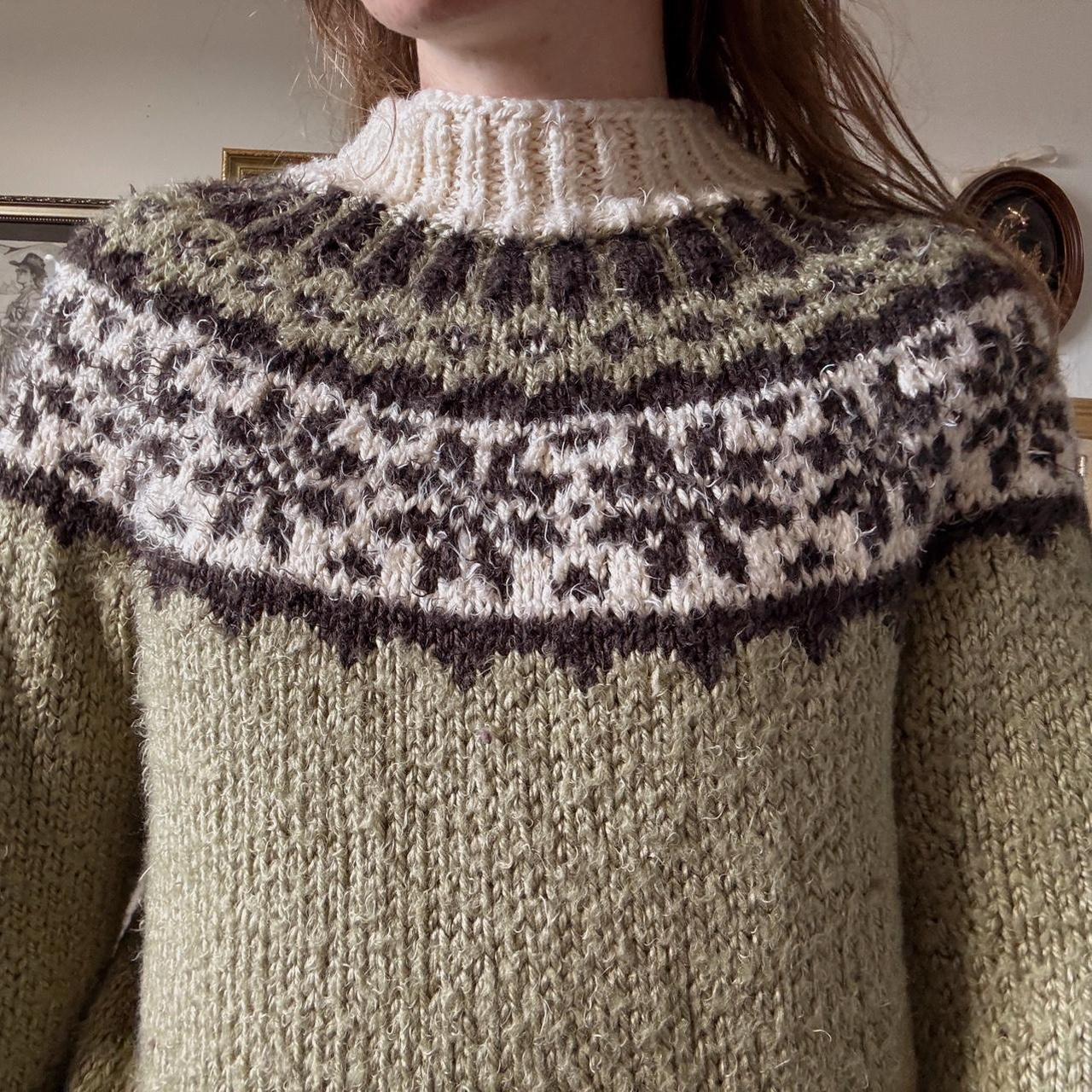 Sage green fair isle sweater (XS)